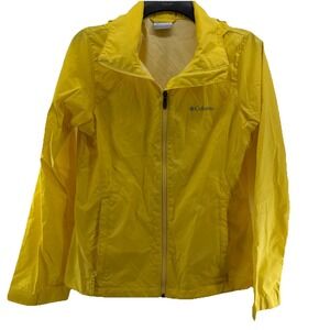COLUMBIA Yellow‎ Rain Jacket Coat Raincoat Women's Small Hooded